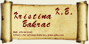 Kristina Bakrač vizit kartica